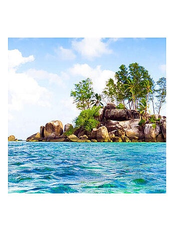 Photo murale intissée ile et mer tropicale, 360x270 cm, 4 parts