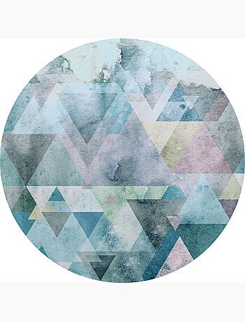 Photo Murale Ronde - Effet De Prisme Bleu Nuancé