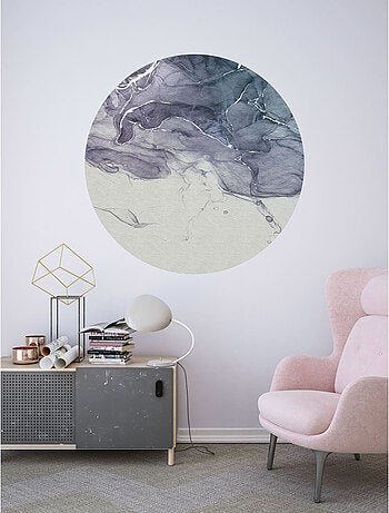 Photo Murale Ronde - Effet Marbré Gris