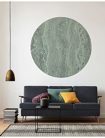 Photo Murale Ronde - Effet Marbré Vert
