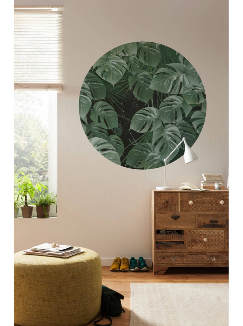 Photo Murale Ronde - Feuilles De Palmiers Multicolore - Kiabi