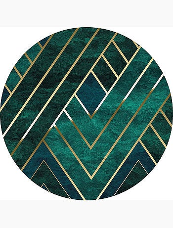 Photo Murale Ronde - Formes géométriques Bleues Et Dorées