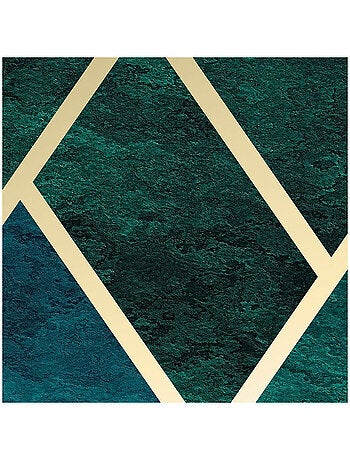 Photo Murale Ronde - Formes géométriques Bleues Et Dorées