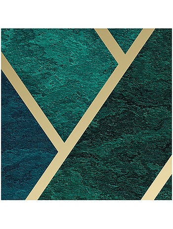 Photo Murale Ronde - Formes géométriques Bleues Et Dorées