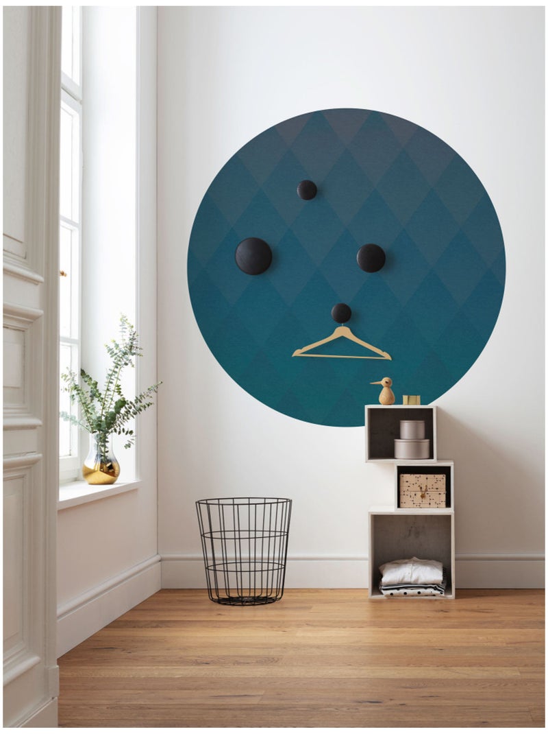 Photo Murale Ronde - Formes Géométriques Losanges Bleus Multicolore - Kiabi