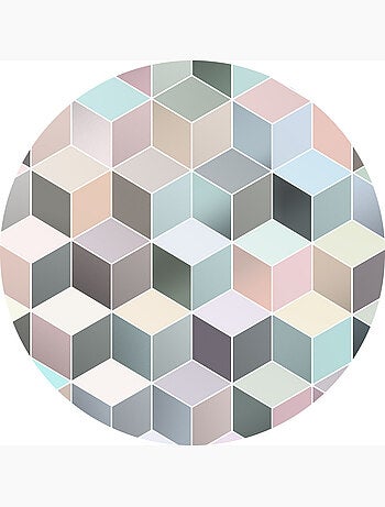 Photo Murale Ronde - Structure De Cubes Asymétriques