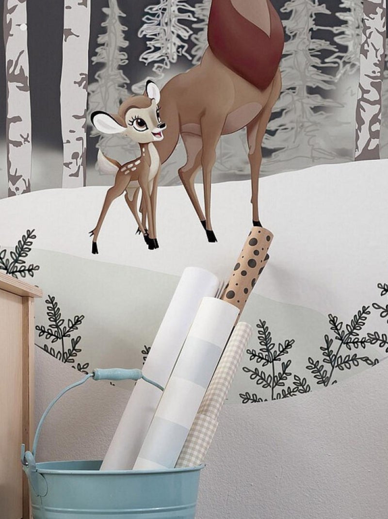 Photo murale ronde auto-adhésive Bambi grand Prince diam. 125 cm Multicolore - Kiabi