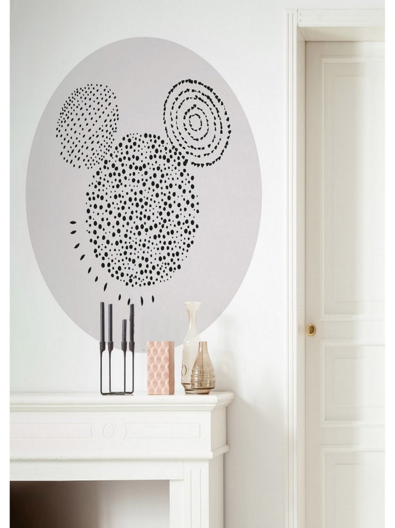 Photo murale ronde auto-adhésive Disney Mickey touche artistique diam. 125 cm Multicolore - Kiabi