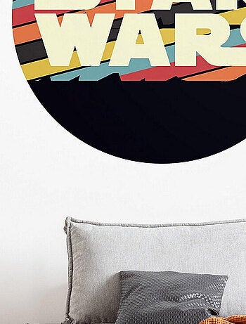 Photo murale ronde auto-adhesive Inscription Star Wars Rétro diam. 125 cm