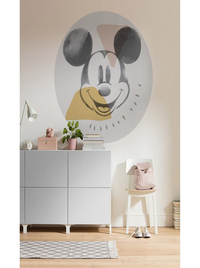 Photo murale ronde auto-adhésive Mickey abstrait Disney diam. 125 cm Multicolore - Kiabi