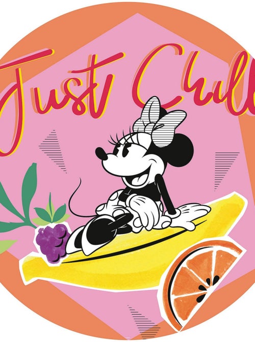 Photo murale ronde auto-adhésive Minnie Chill diam. 125 cm - Kiabi