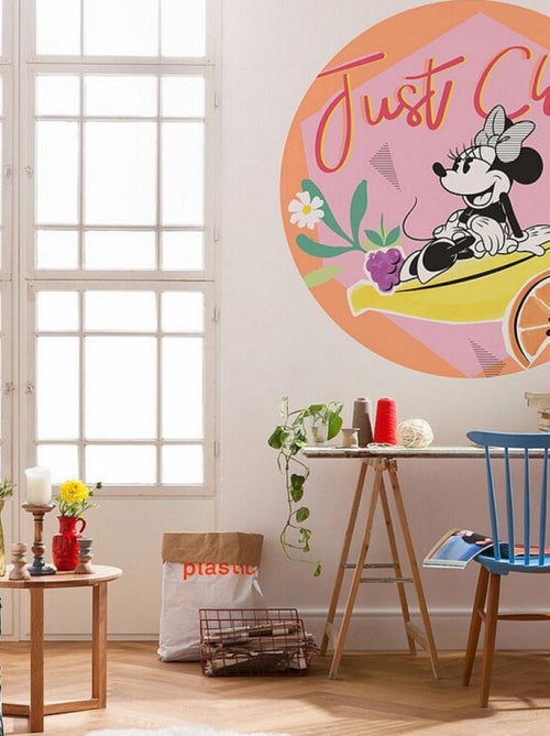 Photo murale ronde auto-adhésive Minnie Chill diam. 125 cm - Kiabi