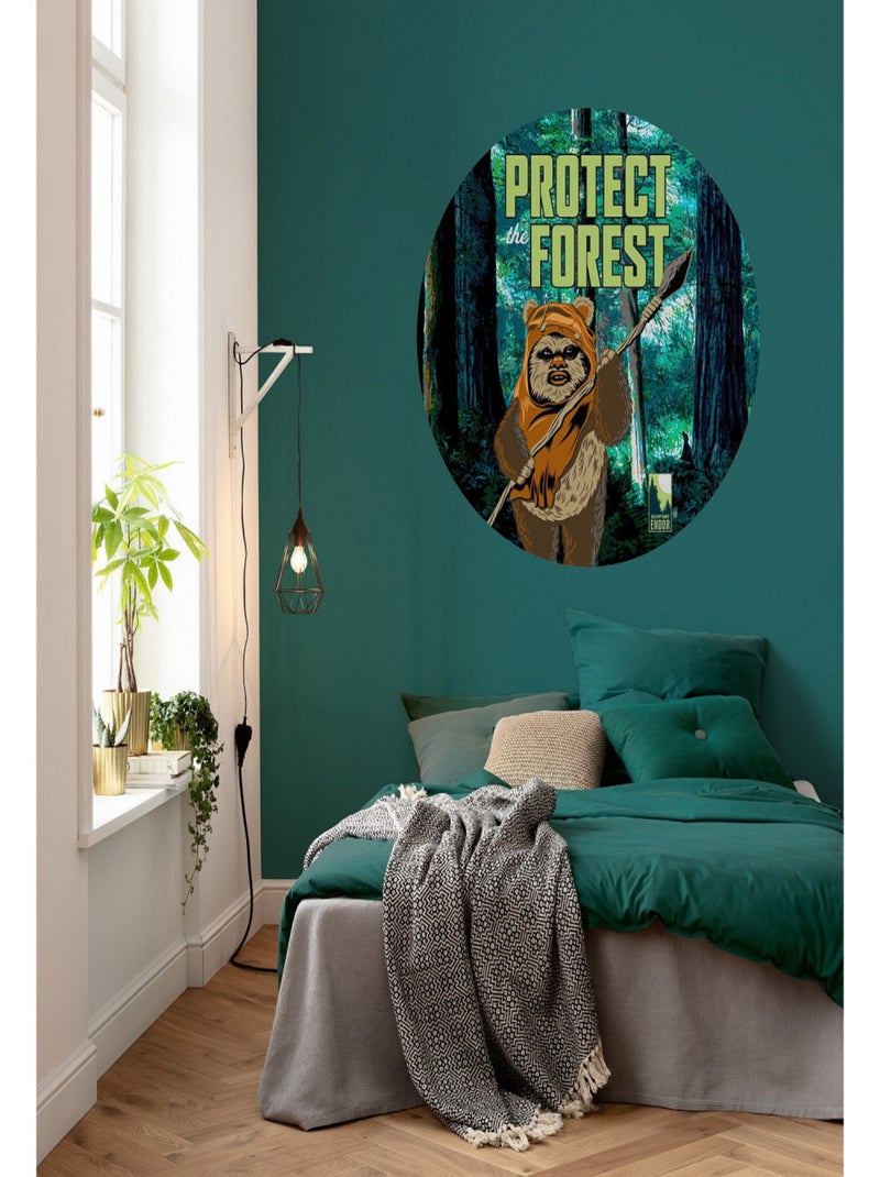 Photo murale ronde auto-adhésive Star Wars -Protège la Forêt- diam. 125 cm Multicolore - Kiabi