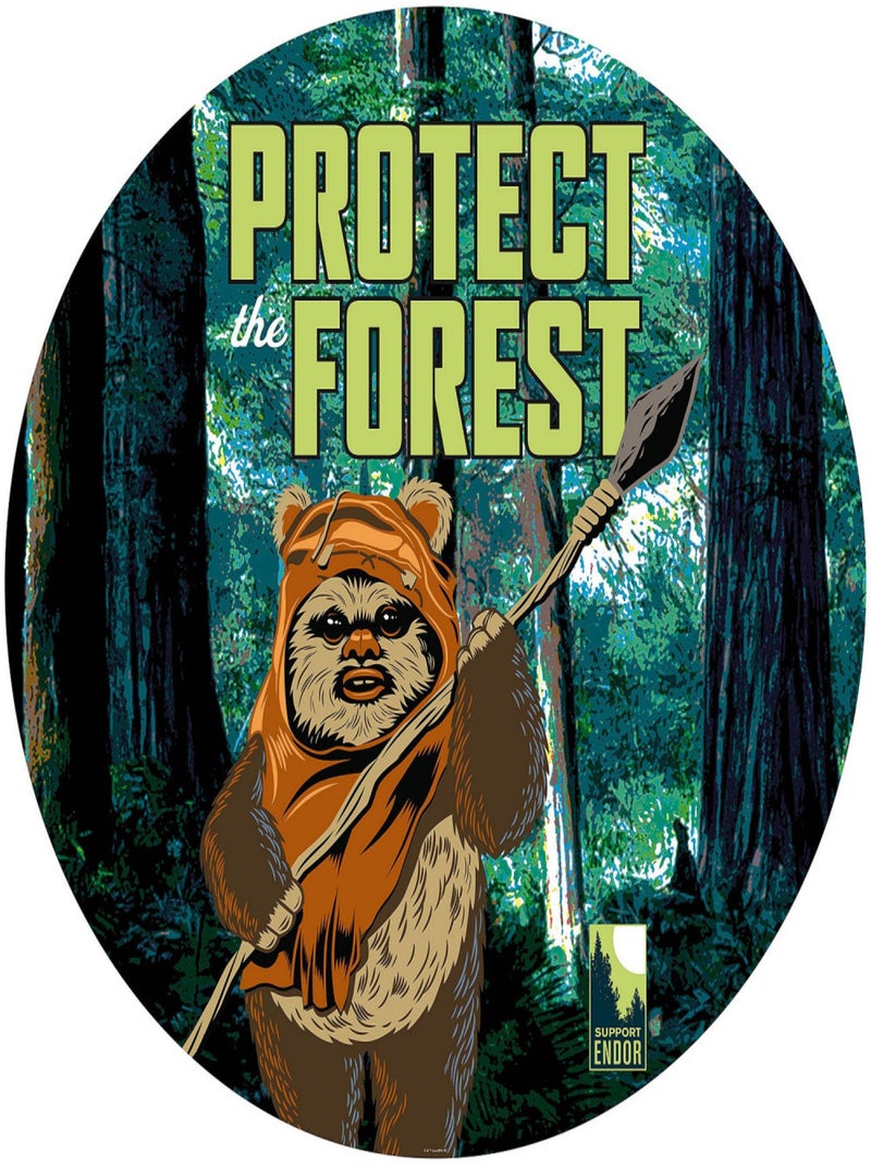 Photo murale ronde auto-adhésive Star Wars -Protège la Forêt- diam. 125 cm Multicolore - Kiabi