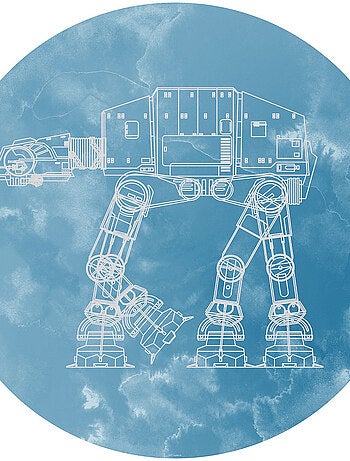 Photo murale ronde auto-adhésive Star Wars AT-AT diam. 125 cm
