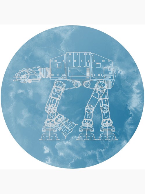 Photo murale ronde auto-adhésive Star Wars AT-AT diam. 125 cm - Kiabi