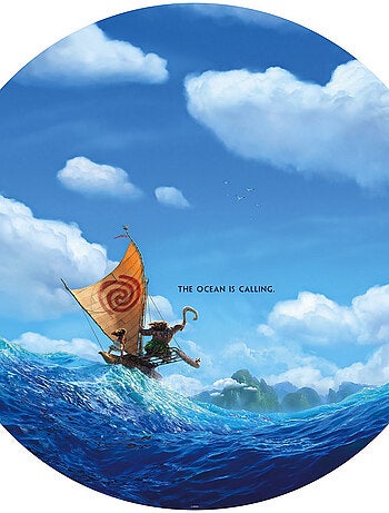 Photo murale ronde auto-adhésive Vaiana l'appel de l'océan diam. 125 cm