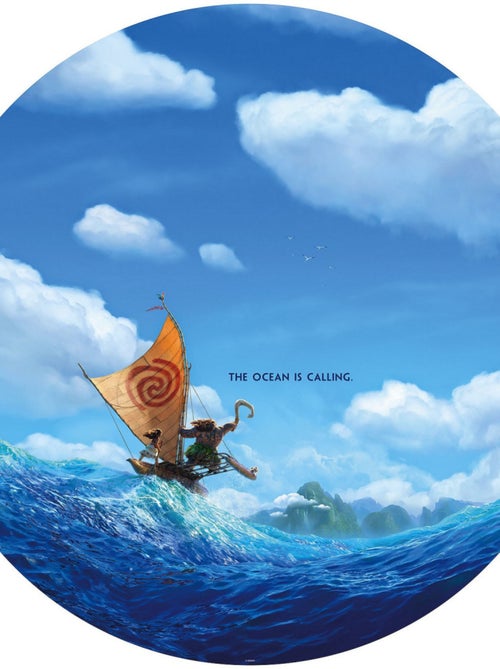 Photo murale ronde auto-adhésive Vaiana l'appel de l'océan diam. 125 cm - Kiabi