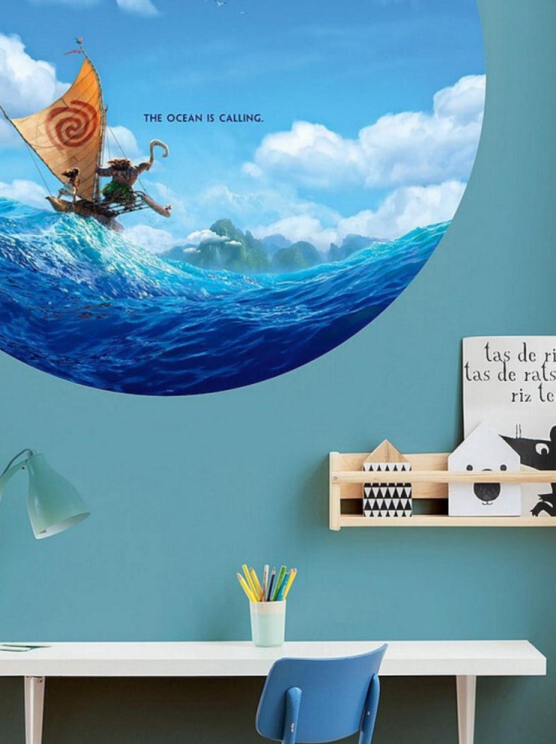 Photo murale ronde auto-adhésive Vaiana l'appel de l'océan diam. 125 cm Multicolore - Kiabi