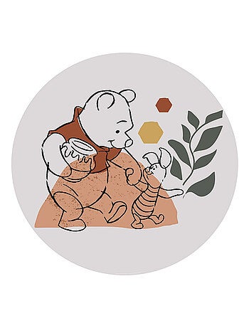 Photo murale ronde auto-adhésive Winnie l'Ourson âme-soeur diam. 125 cm