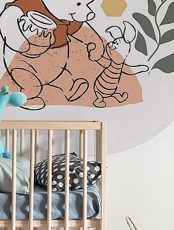 Photo murale ronde auto-adhésive Winnie l'Ourson âme-soeur diam. 125 cm