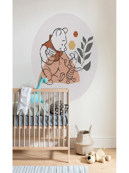 Photo murale ronde auto-adhésive Winnie l'Ourson âme-soeur diam. 125 cm - Kiabi