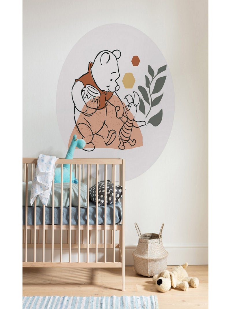 Photo murale ronde auto-adhésive Winnie l'Ourson âme-soeur diam. 125 cm Multicolore - Kiabi