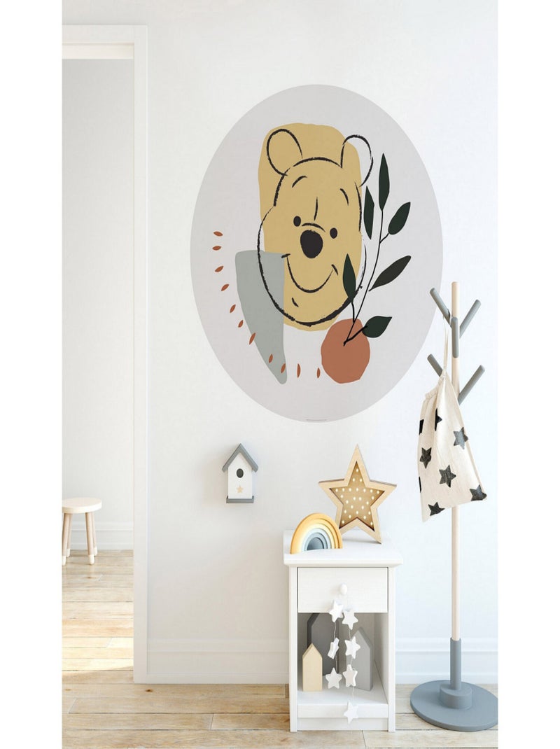 Photo murale ronde auto-adhesive Winnie l'Ourson sourire diam. 125 cm Multicolore - Kiabi