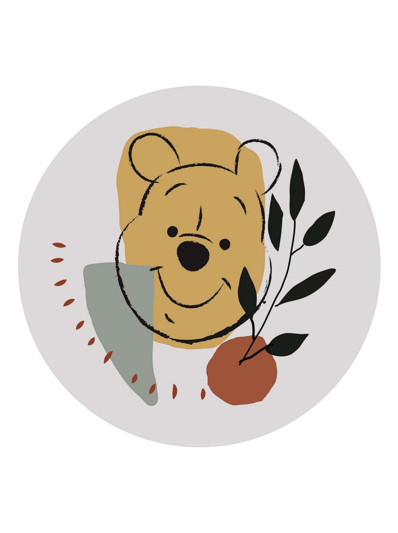 Photo murale ronde auto-adhesive Winnie l'Ourson sourire diam. 125 cm Multicolore - Kiabi