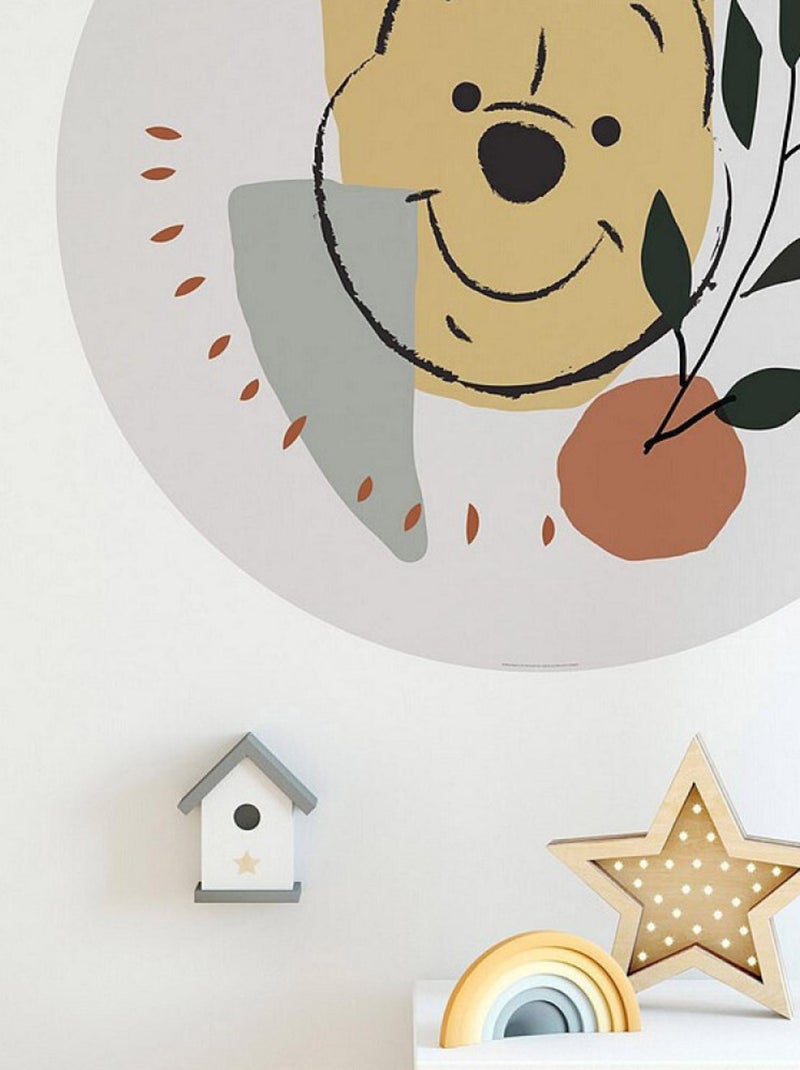 Photo murale ronde auto-adhesive Winnie l'Ourson sourire diam. 125 cm Multicolore - Kiabi
