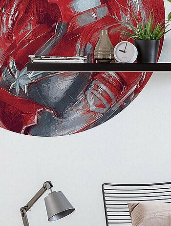 Photo Murale Ronde Avengers Captain Marvel peinture - Carol Danvers Brie Larson - 125 cm