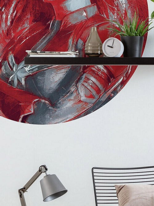 Photo Murale Ronde  Avengers Captain Marvel peinture - Carol Danvers Brie Larson - 125 cm - Kiabi