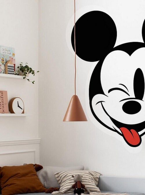 Photo Murale Ronde  Disney Mickey clin d’oeil et tire la langue - 125 cm - Kiabi