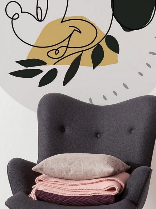 Photo Murale Ronde  Disney visage de Mickey Art Moderne - 125 cm - Kiabi