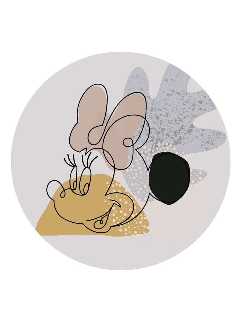 Photo Murale Ronde  Disney visage de Minnie Art Moderne - 125 cm Multicolore - Kiabi