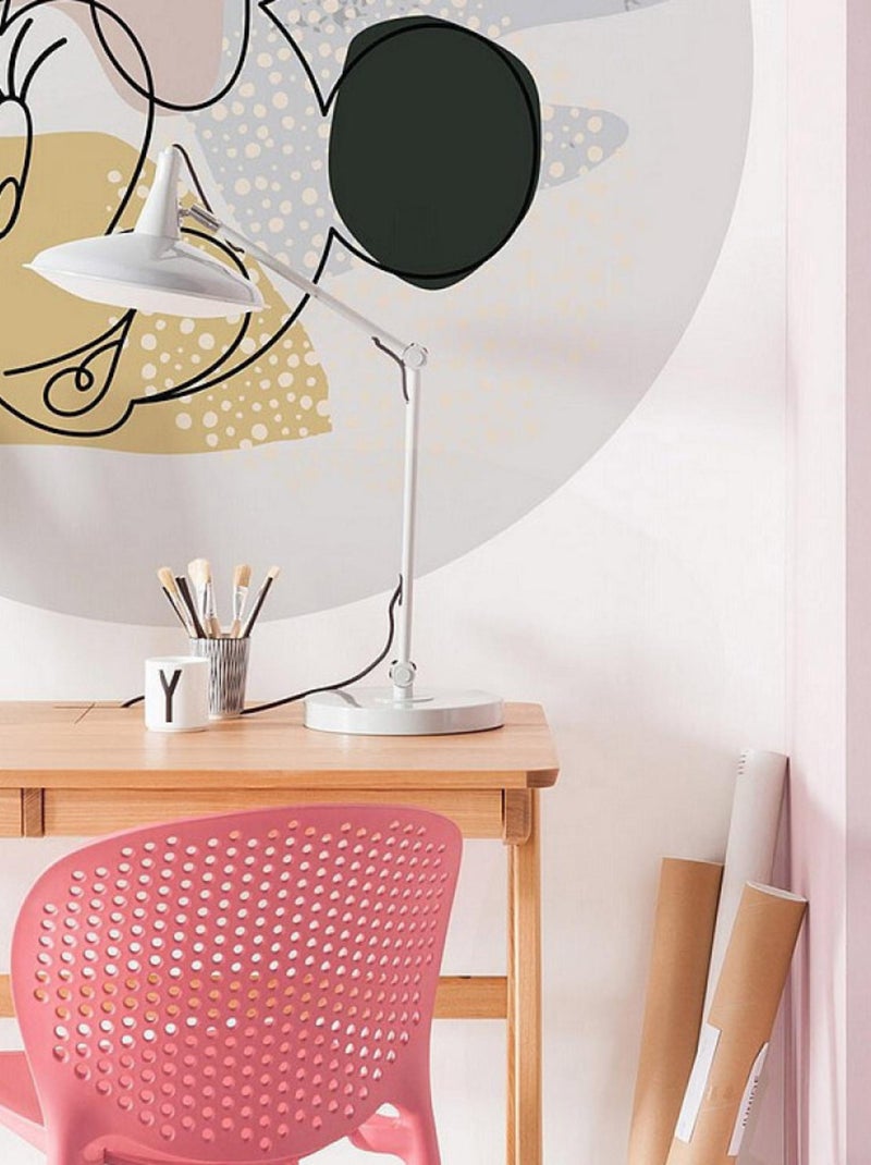 Photo Murale Ronde  Disney visage de Minnie Art Moderne - 125 cm Multicolore - Kiabi