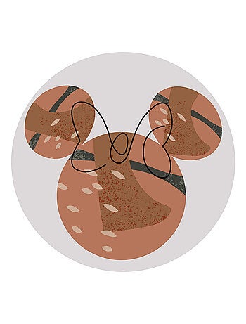 Photo Murale Ronde Disney visage Minnie couleur terre battue Modern Art - 125 cm