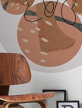 Photo Murale Ronde Disney visage Minnie couleur terre battue Modern Art - 125 cm