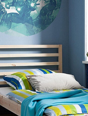 Photo Murale Ronde Marvel Avengers 7 personnages couleur bleue - 125 cm