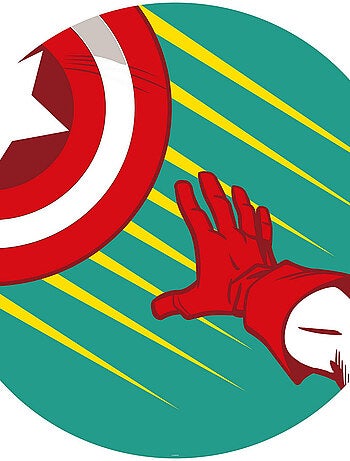 Photo Murale Ronde Marvel Avengers Bouclier Capitaine América Pop Art - 125 cm
