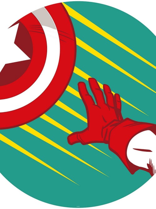 Photo Murale Ronde  Marvel Avengers Bouclier Capitaine América Pop Art - 125 cm - Kiabi