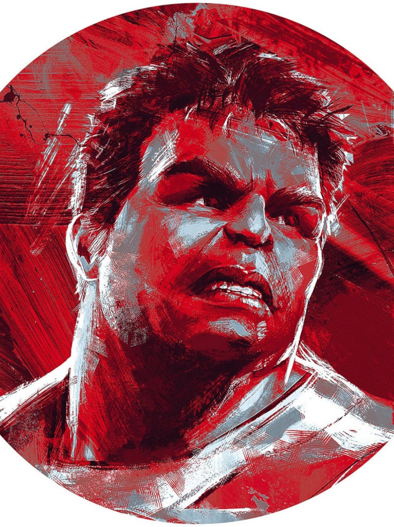 Photo Murale Ronde  Marvel Avengers Hulk peinture Bruce Banner - Mark Ruffalo - 125 cm Multicolore - Kiabi