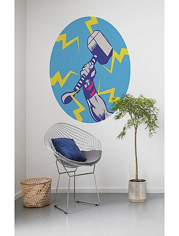 Photo Murale Ronde Marvel Avengers Marteau de Thor Pop Art - 125 cm