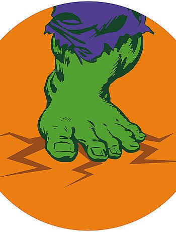 Photo Murale Ronde Marvel Avengers pieds vert de Hulk Pop Art - 125 cm