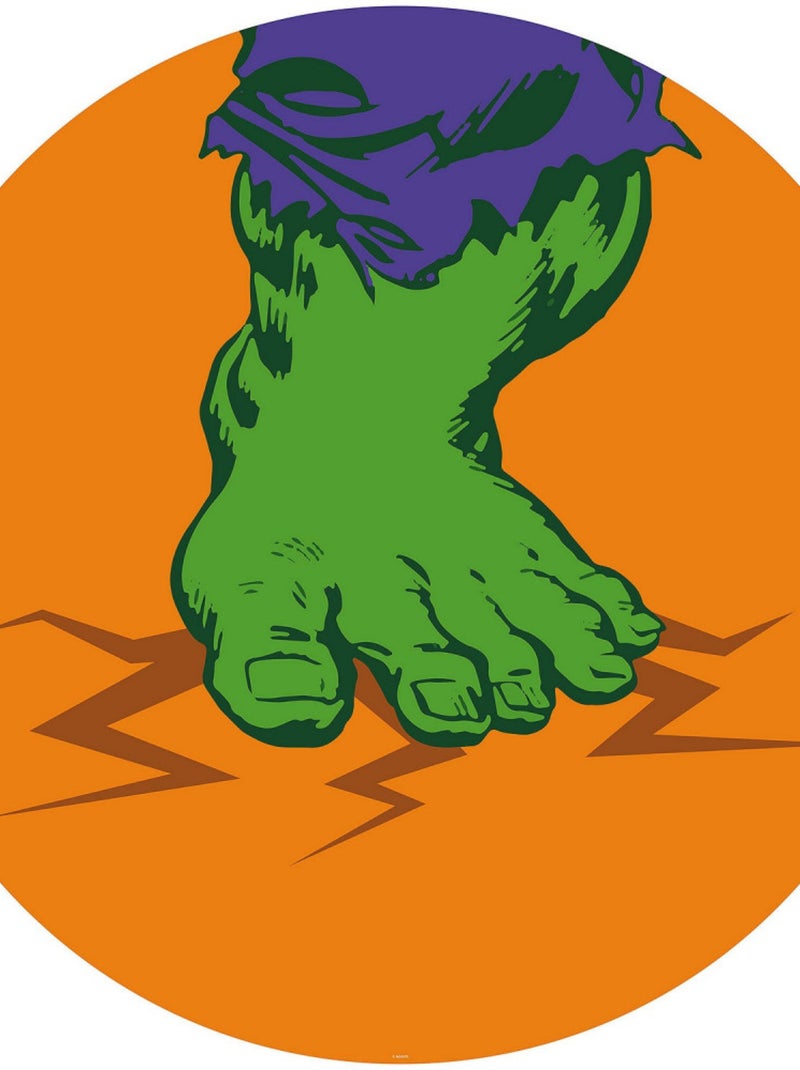Photo Murale Ronde  Marvel Avengers pieds vert de Hulk Pop Art - 125 cm Multicolore - Kiabi