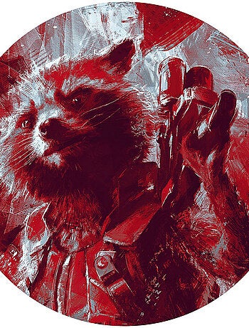 Photo Murale Ronde Marvel Avengers Rocket Raccoon peinture - 125 cm