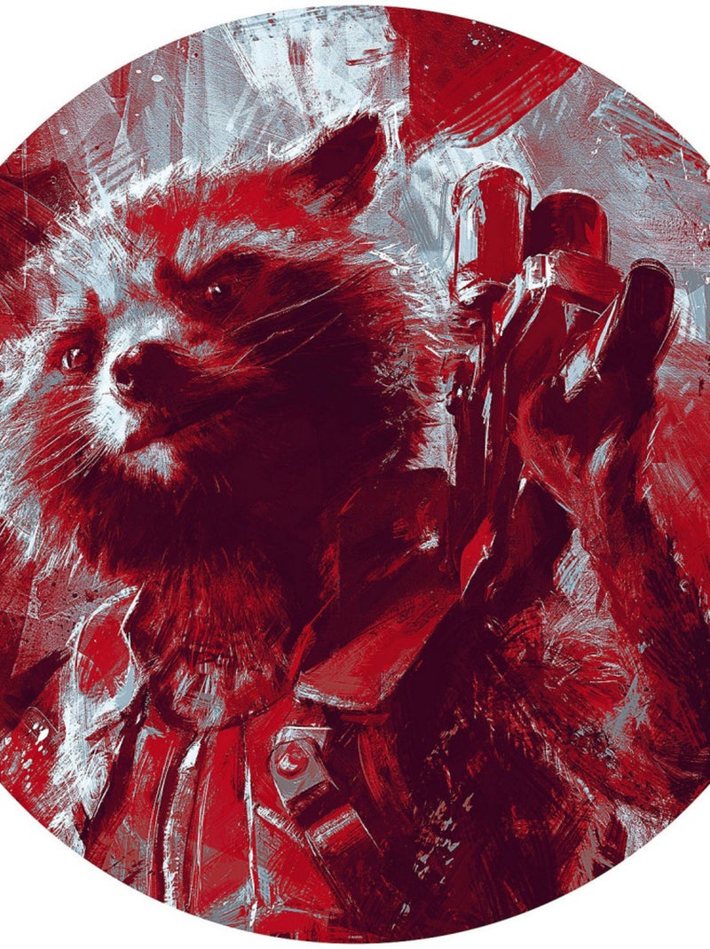 Photo Murale Ronde  Marvel Avengers Rocket Raccoon peinture - 125 cm Multicolore - Kiabi