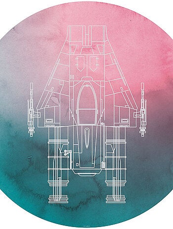 Photo Murale Ronde Star Wars A-Wing - 125 cm