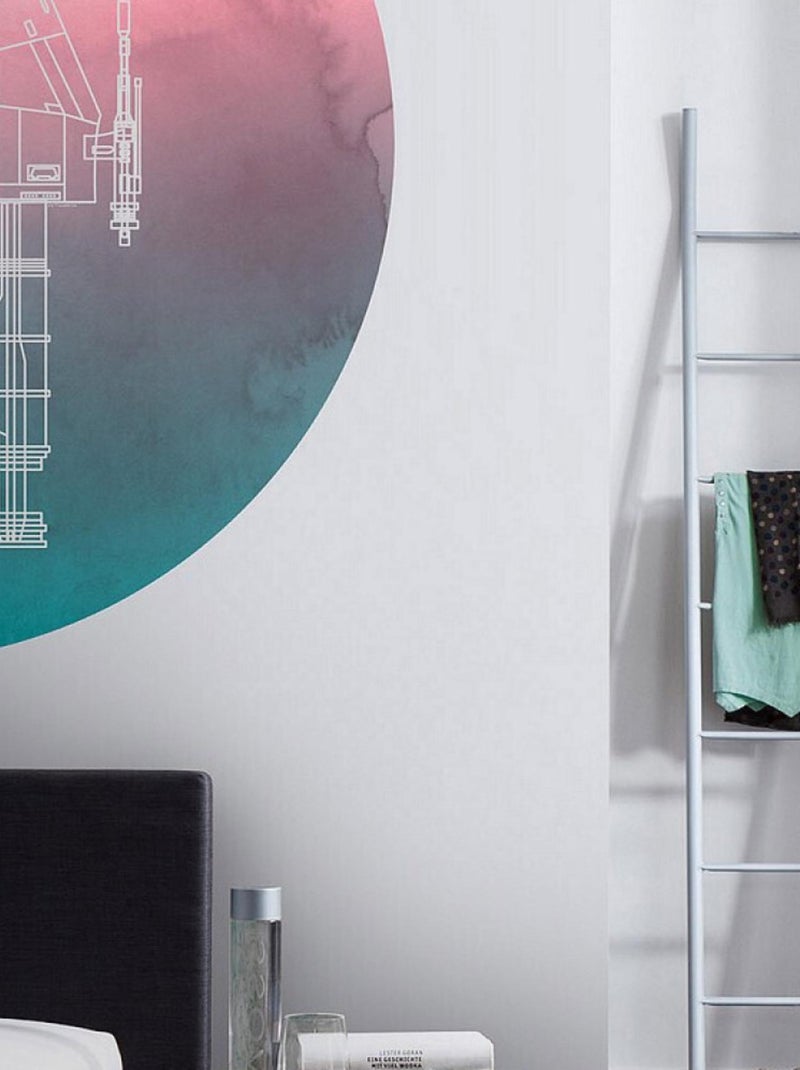 Photo Murale Ronde  Star Wars A-Wing - 125 cm Multicolore - Kiabi
