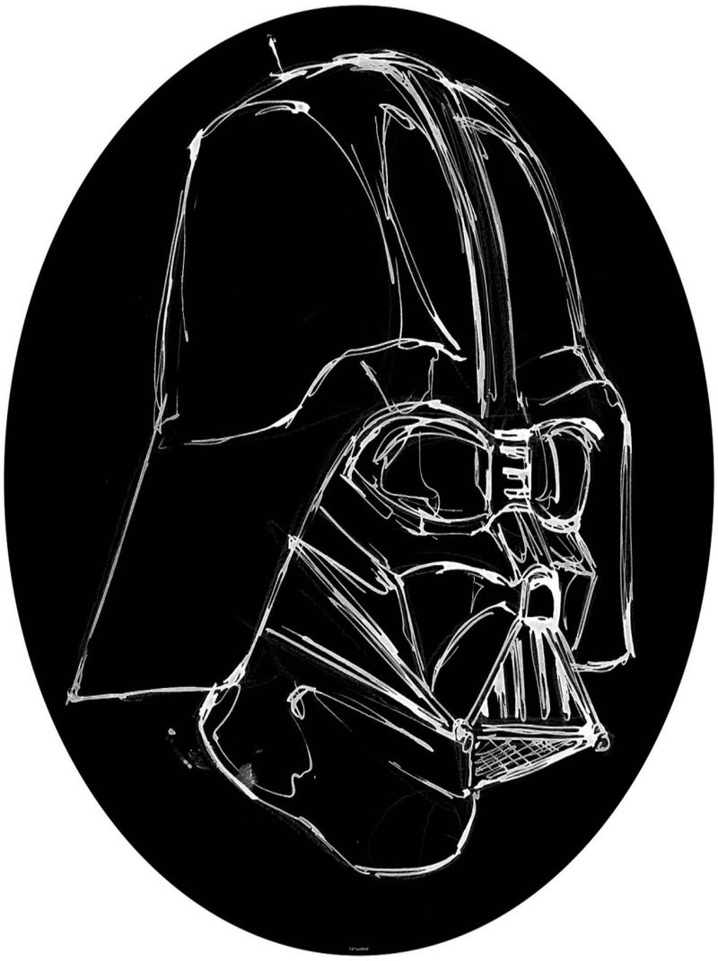 Photo Murale Ronde  Star Wars Darth Vador sur fond noir - 125 cm Multicolore - Kiabi